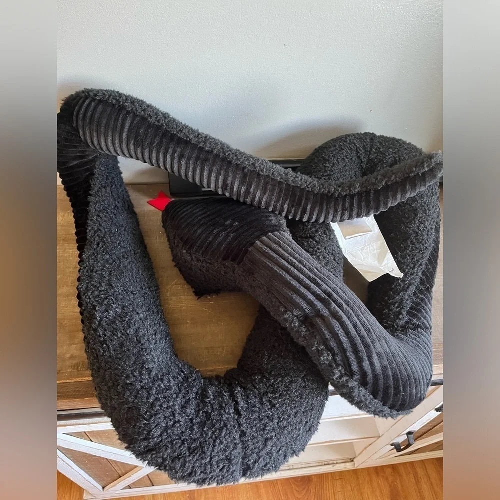 Rachel Zoe Black Bouclé Snake Decorative Pillow Plush Accent NWT